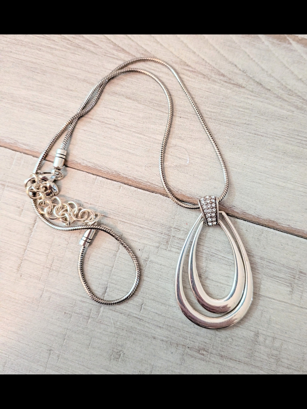 Brighton Meridian Swing silver-plated teardrop pendant necklace